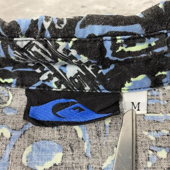 Vintage 90s QUICKSILVER BUTTON UP SHIRT MENS SURF NEON FUNKY AOP ABSTRACT - Picture 7 of 8